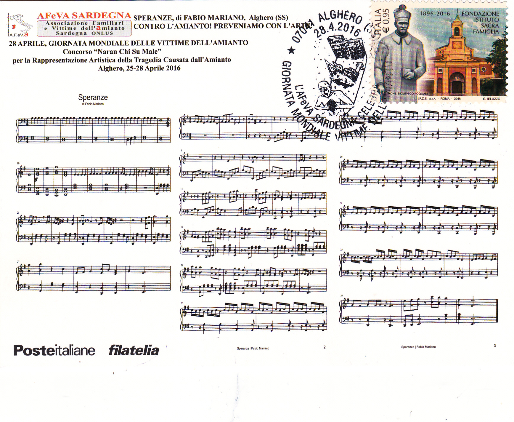 SPERANZE, di Fabio MARIANO- Cartolina Filatelica Opera 1